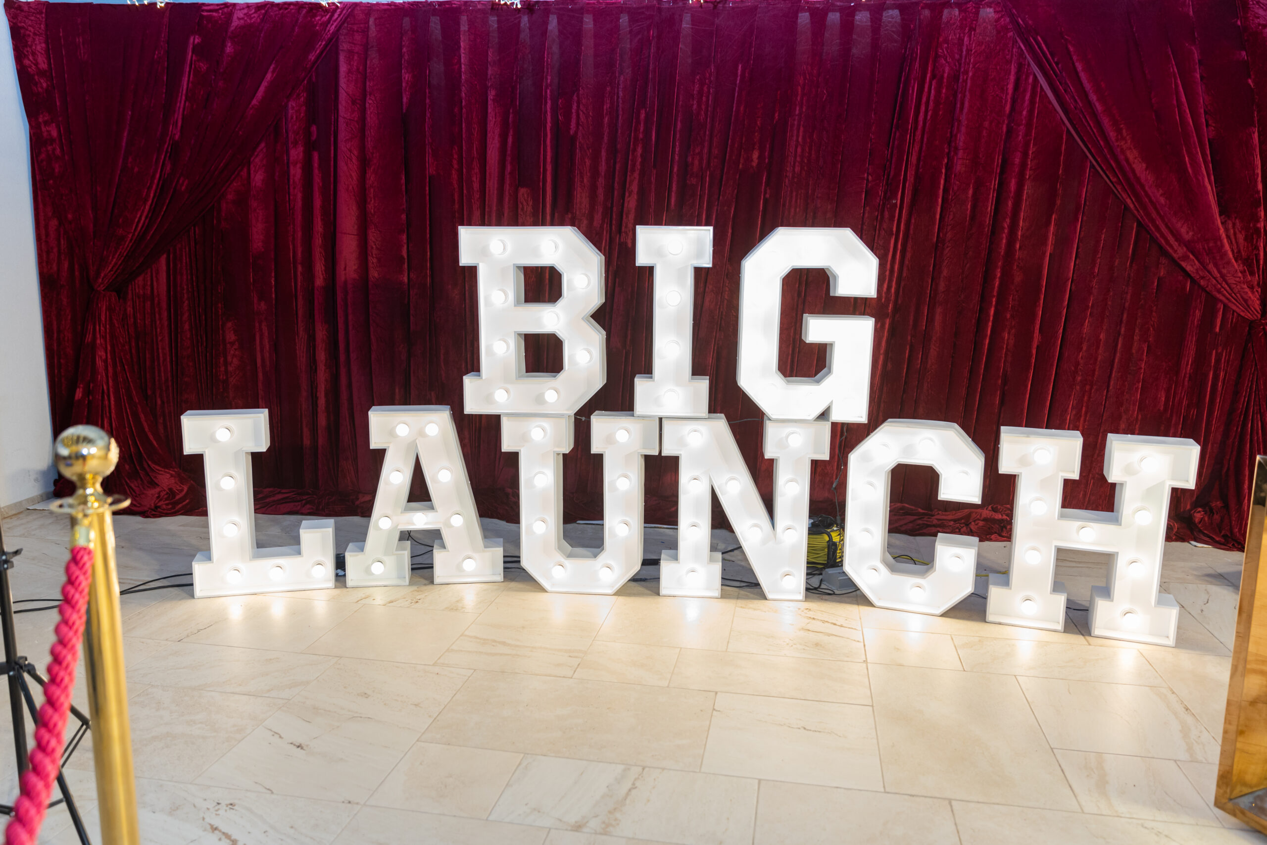 Letters that spell out big launch